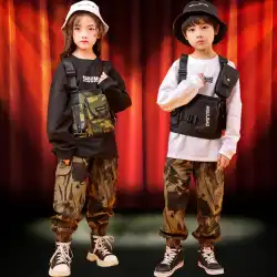 子供のヒップホップスーツ新しい男の子と女の子のヒップホップハンサムな衣装子供のヒップホップ子供のジャズダンスの服のトレンド
