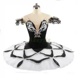 黒と白のプロのバレエスカートチュチュミリオンピエロモデル面白いキャラクター国際競争衣装
