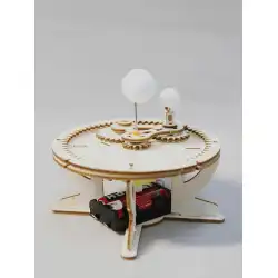天文学的な手作りの木製の3ボール太陽、地球、月の原理表示装置ポピュラーサイエンス課外活動教材モデル