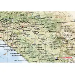 巨大な米国カリフォルニアの地形地理地図英語版リビングルームオフィス装飾画