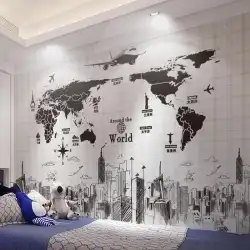 ウォールステッカーステッカー寝室寮大学生ポスター壁の装飾北欧スタイルの壁の壁紙粘着性のある世界地図