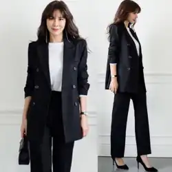 韓国2018秋新作ファッションカジュアルスーツスーツ女性気質スーツツーピースOLプロウェアブリティッシュスタイル