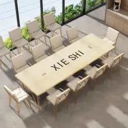 軽くて豪華なモダンな無垢材の会議テーブルロングテーブル小さな会議室のテーブルと椅子のコンビネーションデスクロングテーブルシンプルなワークベンチ