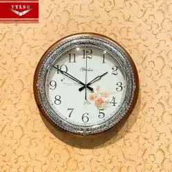 ヨーロピアンスタイルの家庭用ミュートムーブメントウォールクロックリビングルームクロックアメリカンライトラグジュアリーニューウォールウォッチファッション雰囲気クォーツ時計