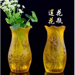 仏陀フロントフラワーアレンジメントボトル用仏ガラス花瓶グアニン蓮瓶仏教用品蓮ガラス花瓶