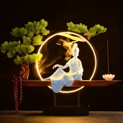 新しい中国風の水月観音仏像セラミック禅リビングルーム装飾ポーチホームアクセサリーデスク逆流線香シート