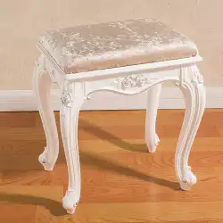 ヨーロピアンスタイルのミニマリストホワイト無垢材ドレッサースツール韓国牧歌的なドレッサースツールマニキュア化粧椅子寝室スツール