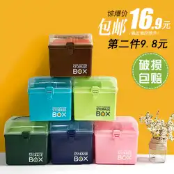 プラスチック製ミニ収納ボックススクエアデスクトップ収納オーガナイザーボックス化粧品ネイルアートツールボックスポータブル小型薬箱