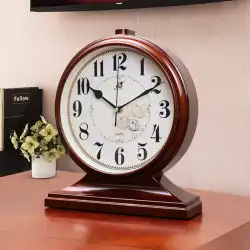 振り子時計クォーツリビングルームテーブルクロックレトロホームデスクトップ大型時計座っている時計配置テーブル時計時計の装飾品