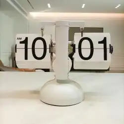 創造的な自動ページめくり時計レトロなリビングルームの装飾テーブル時計現代のミニマリスト機械式時計目覚まし時計パーソナリティテーブル時計