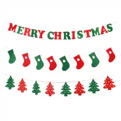 クリスマスホオジロフェルト不織布エルクプルフラッグバナークリスマスデコレーションアレンジメント8ペナントハンギングフラッグ