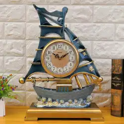 Lishengリビングルームスムーズセーリング卓上時計ファッションアンティークミュート時計時計アート牧歌的なシンプルな座っている時計卓上時計
