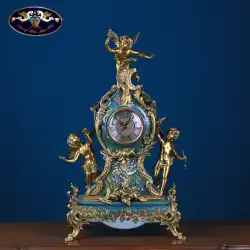 ヨーロピアンエンジェルブロンズ時計テーブルクロックリビングルームクリエイティブデコレーションアメリカンスタイルホームソフトカバーヴィラポーチ時計の装飾品