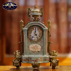 ヨーロピアンスタイルのレトロな卓上時計卓上時計リビングルーム大きな創造的なアメリカンスタイルの留守番時計セラミック時計装飾装飾品