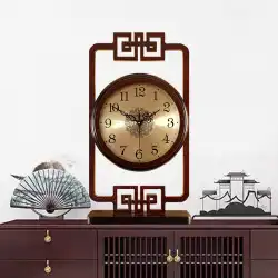 無垢材レトロテーブルクロックデスクトップスイングテーブルフロアクロックリビングルームテーブルクロック新しい中国風時計家の装飾