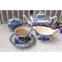外国貿易輸出英国ジョンソン兄弟オリジナルの単一の青い城の食器中国と西洋料理のコーヒーカップ