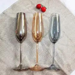 クリエイティブな鉛フリークリスタルガラスエレクトロプレーティングゴールドシルバーメタリックレッドワイングラスシャンパングラスバブルワイングラスゴブレット