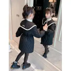 女の子の冬の綿のパッド入りの服2021新しい中年の子供の冬のパッド入りのジャケット外国風の子供のダウンパッド入りのジャケット