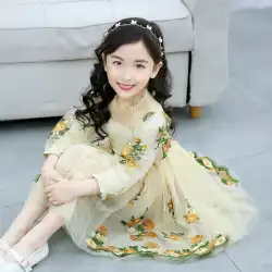 女の子の春のドレス2020新しい子供服夏の長袖スカート西洋スタイルの小さな女の子の王女のドレスの韓国語バージョン