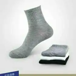 靴下メンズ10足9個9ミディアムチューブピュアブラックトレーニング使い捨てストッキングデオドラントビジネス汗を吸収する四季綿靴下x2