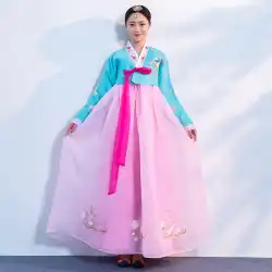 韓国の衣類の毛糸のスカート韓服の女性の毎日の新鮮な衣類は韓国の古代の衣装の大人のDaejangjinダンスの衣装を改善しました