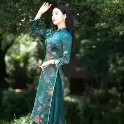 アオザイの成熟したスタイルの分割された中国風の婦人服を備えたチャイナドレスの文学的な腰のルイスタイルの改良版