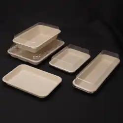 使い捨て長方形パルプランチボックス寿司洋食冷たい食事ベーキングバーベキューカートンプレートプレート紙プレート食器