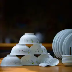 Jingdezhen青と白の磁器食器セット手描きの下絵のカラープレート高温磁器ボウル新しい中国の食器スープポットスプーン