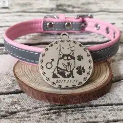 ネックカスタムかわいい犬の首輪ネックリング刻印名前調節可能なヘッドタグペンダントタグ識別タグ
