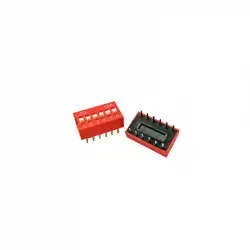 赤のDIPスイッチ2.54mm4P 5PC 6P8PトグルコードフラットダイヤルDIP電子部品