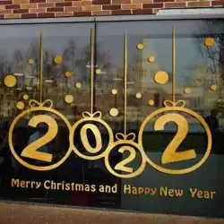 爆発的なクリスマスの装飾ウォールステッカーウィンドウステッカーガラスステッカーレイアウトショッピングモール店店先シーン屋内H7
