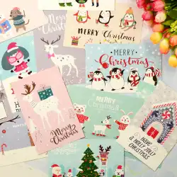 クリスマスポストカードかわいいイラストサンタトナカイ雪だるまグリーティングカードカード