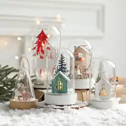 北欧のトナカイの照明ナイトライト雪の装飾品クリスマスツリーガラスの家クリスマスの装飾