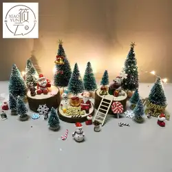 ミニサンタクロースクリスマスツリーマイクロランドスケープベーキングウィンドウデコレーションクリエイティブ素材小さな飾り雪だるまアクセサリー