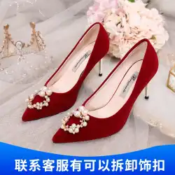 冬の結婚式の靴女性Xiuheのウェディングドレス2着疲れていない足赤いハイヒール中国の結婚式の結婚式の靴ブライダルシューズ