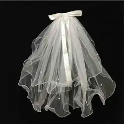 同じ写真のベールの写真の小道具を持つDouyin花嫁の頭飾りの結婚許可証スーパー妖精Pengpeng糸の弓の爪q3
