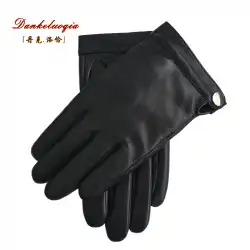 ダンクロチャメンズハイエンド薄い冬厚いシープスキンタッチスクリーンファッションビジネス快適な革手袋若者