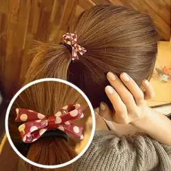 韓国は小さな宝石のヘアリングを輸入しましたヒョウ柄の弓のゴムバンドの韓国版はヘアロープの頭の花の頭飾りのヘアアクセサリーを結びました