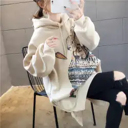 秋と冬の新しい韓国語バージョンプラス脂肪プラスサイズの婦人服脂肪mmルーズプラスベルベット厚手のミドル丈セーター
