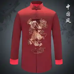 唐スーツメンズお祭りトップ中国の結婚式のジャケット中国風のドレス男性の民族衣装年次総会衣装男性