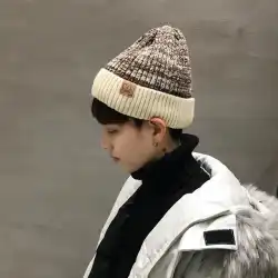 帽子メンズ冬韓国版プラスベルベット暖かいニット帽子メンズウールキャップメンズ冬防寒バオトウコールドハット