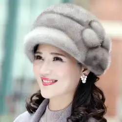 新しいミンクの帽子の女性の全体のミンクの冬の中高年のミンクの毛皮の帽子の母暖かい毛皮の帽子ミンクの帽子