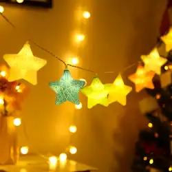 星の照明ネット赤い小さなランタン点滅するストリングライト星空の寝室の部屋新年の装飾春祭りの装飾