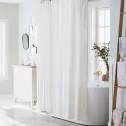 ヨーロピアンスタイルの純白のバスルームカーテンバスルームカスタムドアカーテンカーテンパーティションカーテン増粘防カビ防水シャワーカーテンをエクスポート