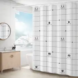 バスルームバスルーム防水布カーテンパーティションフリーパンチング高級防水シャワーカーテン厚くドレープシャワールームカーテン