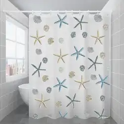 シャワーカーテンセットパンチフリーバスルームターポリンハンギングカーテン間仕切りカーテントイレ乾湿分離水カーテン