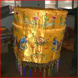 元ムザイ仏家具直販方式仏教堂ぶら下げy瞑想刺繡で飾られた黄色いドラゴン傘天蓋宗教器具1メートルの宝物カバー
