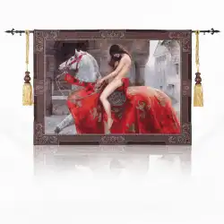 ファブリックソフトタペストリータペストリー絵画ヨーロッパの寝室のリビングルーム電気メーターボックス世界的に有名な絵画-ゴディバ夫人