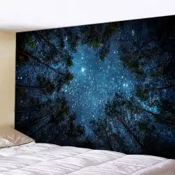 特大の掛かる布の壁の装飾のタペストリーのベッドサイドの寝室の背景の布の森の星空の壁画ins北欧の無料パンチ