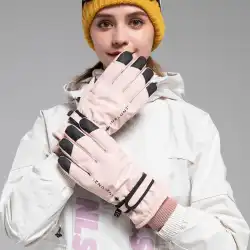 手袋女性冬暖かいスキープラスベルベット肥厚屋外サイクリングかわいい暖かい手袋電動バイクプラス綿